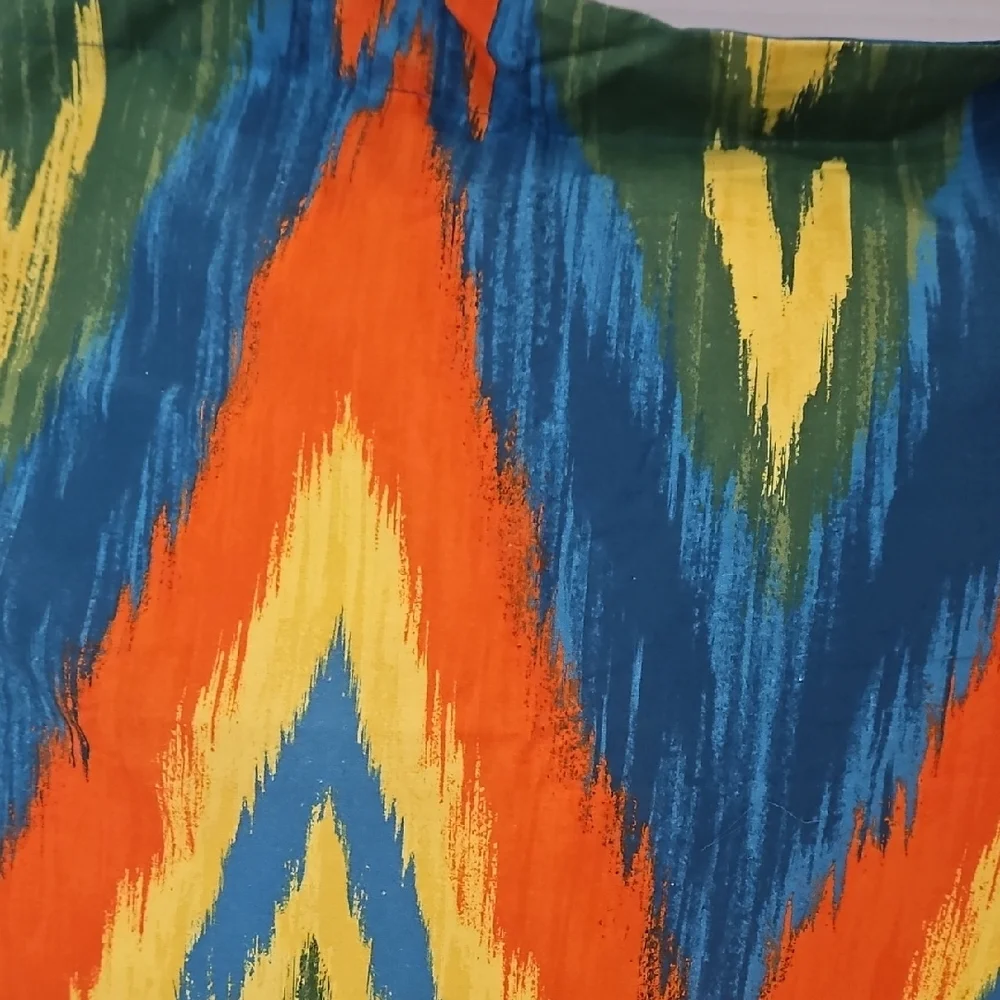 Crate&Barrel NWT John Robshaw Teal Ikat Organic Cotton Standard Pillow Shams Set